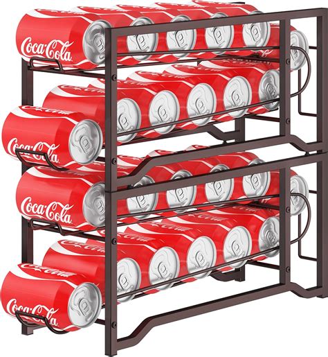 refrigerator soda can holder|stackable soda can storage.